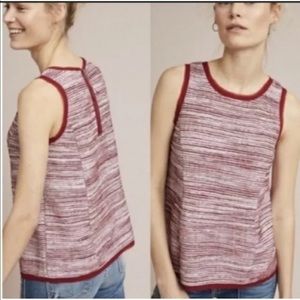Vanessa Virginia Anthropologie Indira Textured Stripe Tank Top Size Medium